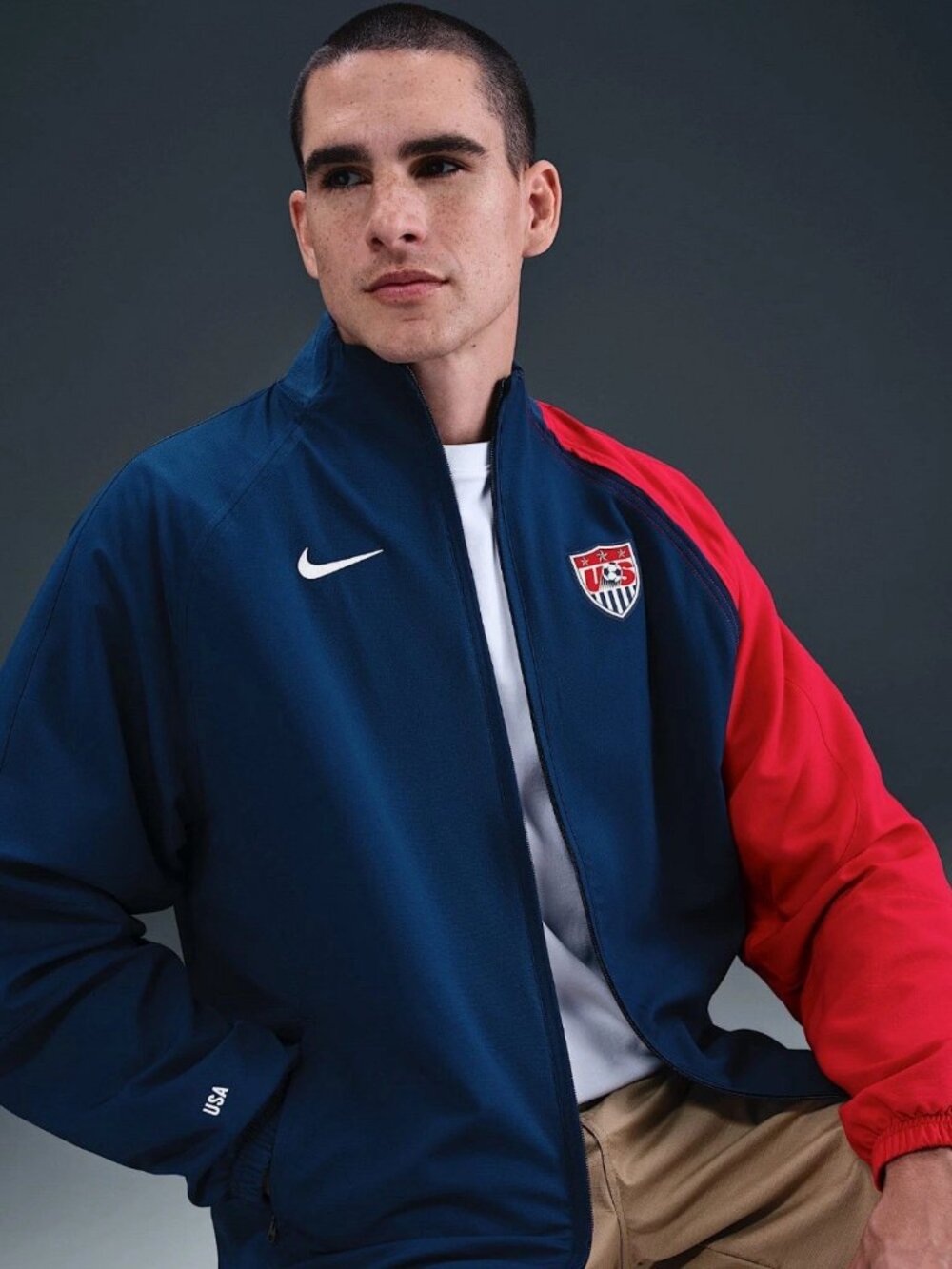 Nike USMNT 2004 Total 90 Reissue Track Jacket Coastal Blue HV4440-486 US Size XL